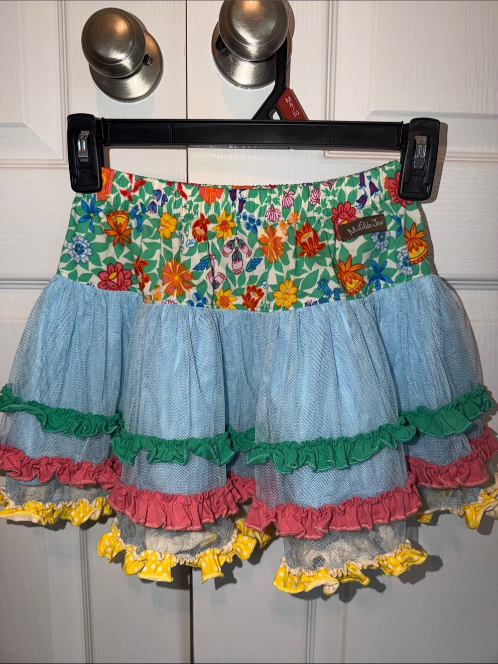 Matilda Jane Girl's 6/Brilliant Daydream Field of Flowers Skirt w/ tulle ruffles
